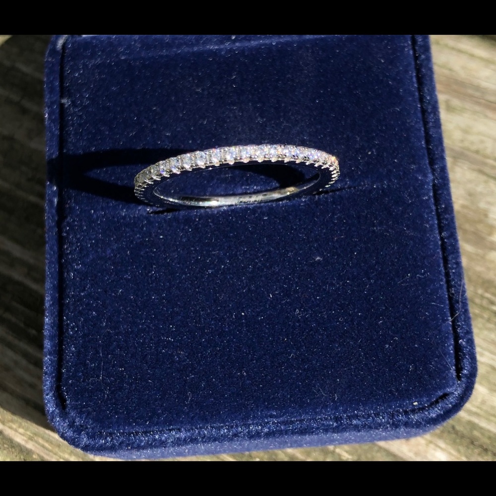 Eternity Band Clear CZ & Sterling Silver,Size-7